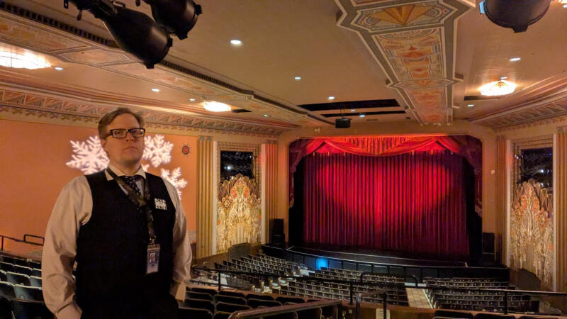 Here I am waiting to usher Vermont's Own Nutcracker, presented by Essex's own Vermont Ballet Theater. The arts are important to me, and I love volunteering at The Flynn, the crown jewel of the Chittenden County performing arts scene.