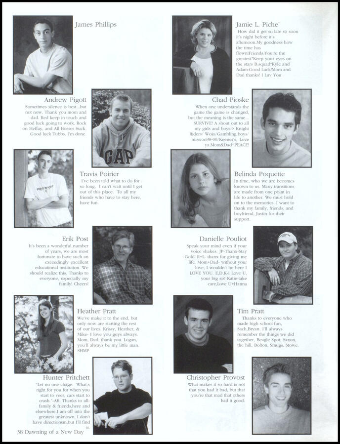 EHS 2001 Yearbook Photo Here's my page in the Essex High School 2001 yearbook. Do you recognize anyone else?